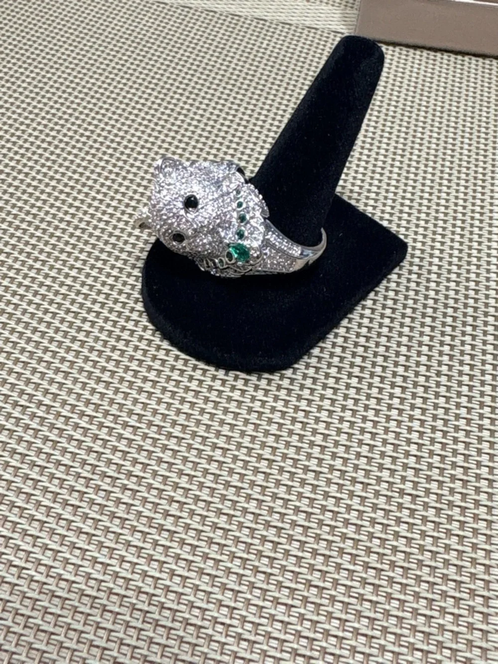 2-4-$40 Madame Cat- Silver with Green Accent Stones - Women's Jewelry